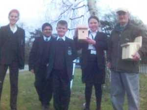 Eco Club put up bird boxes with the help of local tree wardens